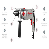 دریل گیربکسی 13 میلی متر کله فلزی چکشی 1050 وات کرون CT10034